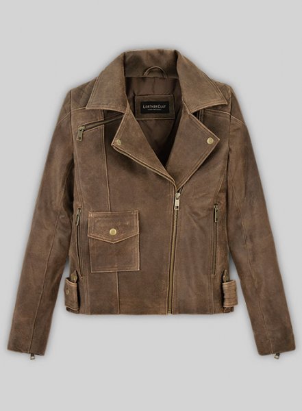 (image for) Vintage Gravel Brown Leather Jacket # 263