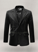 (image for) Rubbed Black Leather Blazer