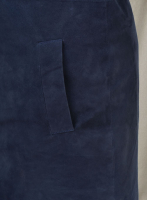 (image for) Dark Blue Suede Circle Leather Dress - # 755