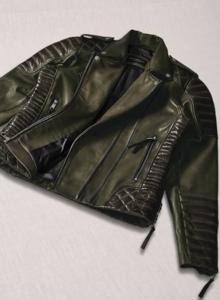 (image for) Charlotte Burnt Olive Leather Jacket