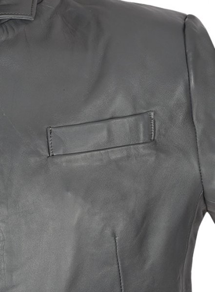 Gray Leather Jacket # 611