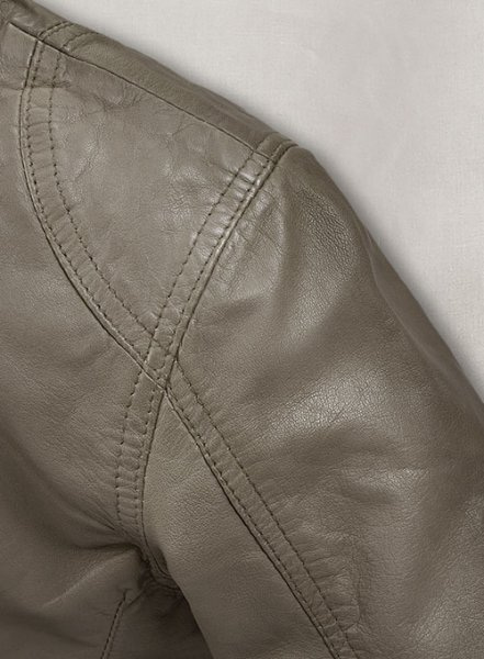 Croma Gray Washed & Wax Scarlett Johansson Leather Jacket