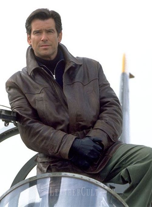 Pierce Brosnan Tomorrow Never Dies Leather Trench Coat - Click Image to Close