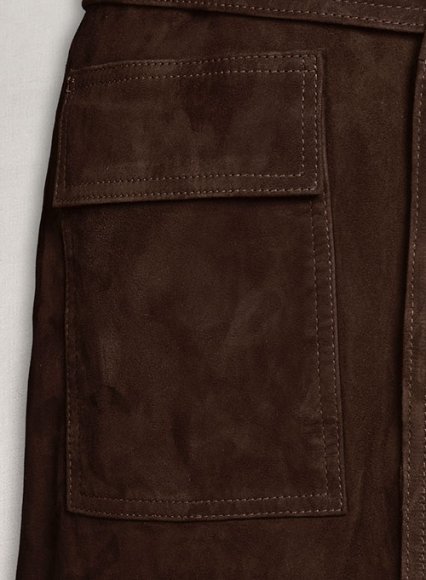 (image for) Dark Brown Suede Alpine Leather Long Coat