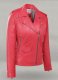Soft Raspberry Red Hilary Duff Leather Jacket #3
