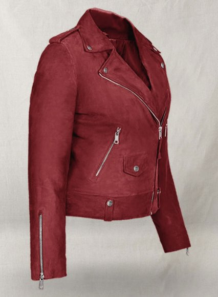 Soft French Red Suede Meghan Markle Leather Jacket