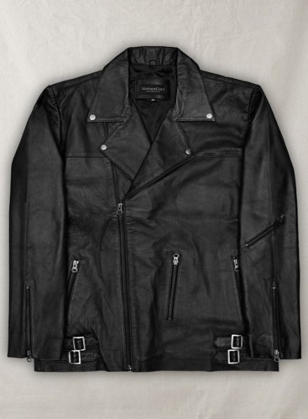 Black Leather Jacket #810 - 3XL