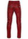 Cherry Red Electric Zipper Mono Leather Pants