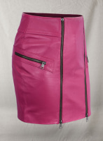 (image for) Front Zipper Leather Mini Skirt - # 143