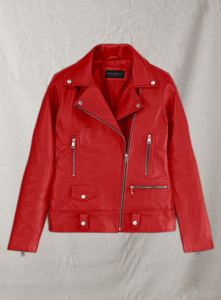 Zara red hotsell leather jacket