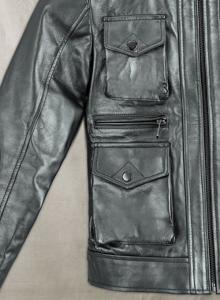 (image for) Metallic Lurex Gray Leather Jacket # 235