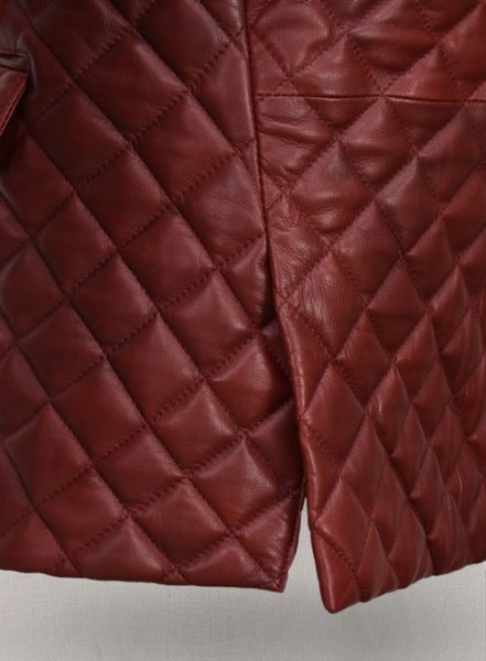 (image for) Spanish Red Bocelli Quilted Tuxedo Leather Blazer