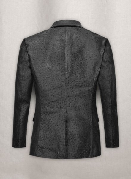 (image for) Black Ostrich Leather Blazer