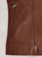 (image for) Tan Brown Washed & Wax Taylor Lautner Leather Jacket