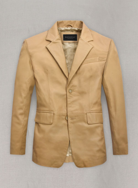 (image for) Soft Dark Beige Leather Blazer