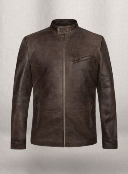 Vintage Gravel Brown Leather Cycle Jacket #3