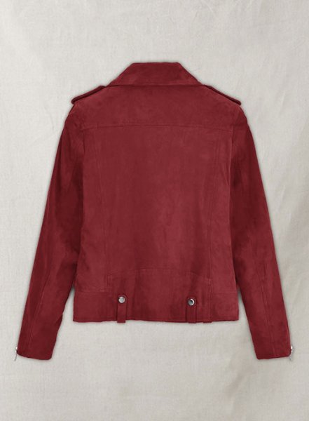 (image for) Soft French Red Suede Meghan Markle Leather Jacket