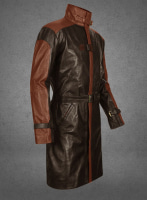 (image for) Brown Aiden Pearce Watch Dog Leather Trench Coat