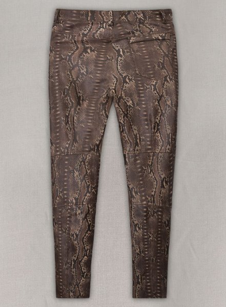 (image for) Dark Brown Python Leather Jeans Style #522