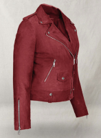 (image for) Soft French Red Suede Meghan Markle Leather Jacket