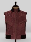 (image for) Dark Vintage Red Leather Biker Vest # 314