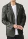 Rubbed Charcoal Medieval Leather Blazer