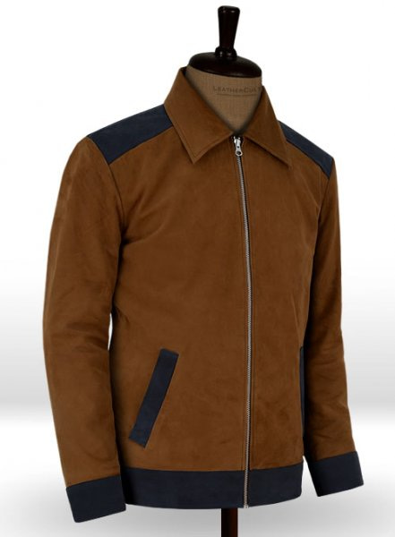 (image for) Soft Caramel Brown Suede Cristiano Ronaldo Leather Jacket #1