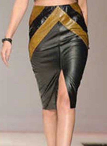 Split Leather Skirt - # 460