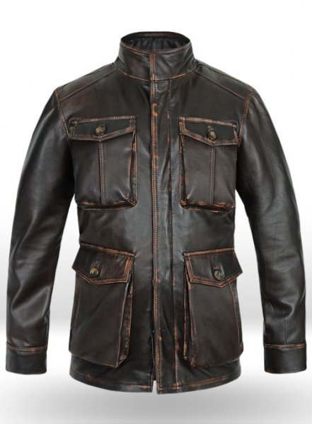Rubbed Dark Brown Jensen Ross Supernatural 7 Leather Jacket