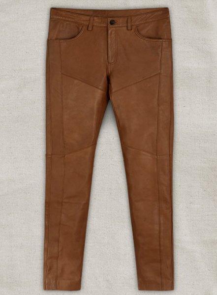 Log Cabin Brown Wax Noach Leather Pants