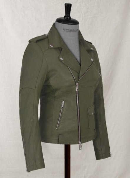 (image for) Basicallo Green Rihanna Leather Jacket #1