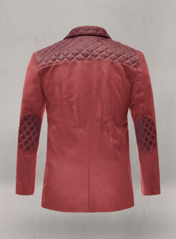 (image for) Harper Burnt Red Leather Blazer - Click Image to Close