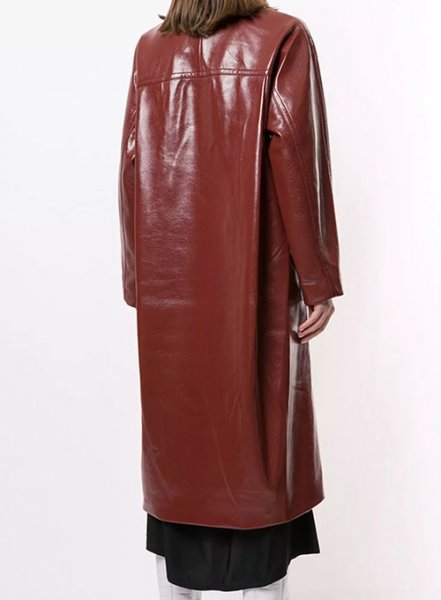 Elle Leather Long Coat