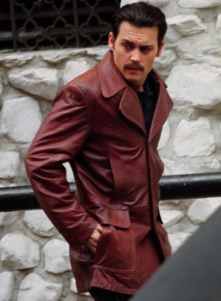 (image for) Johnny Depp Donnie Brasco Leather Blazer