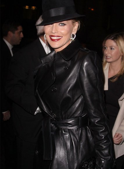 (image for) Sharon Stone Leather Trench Coat