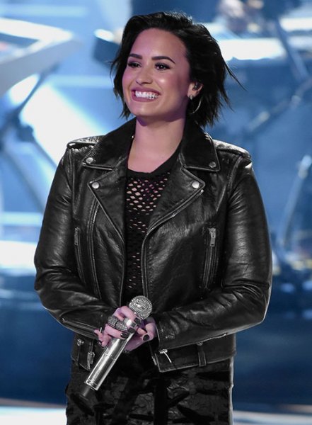 (image for) Demi Lovato Leather Jacket #3