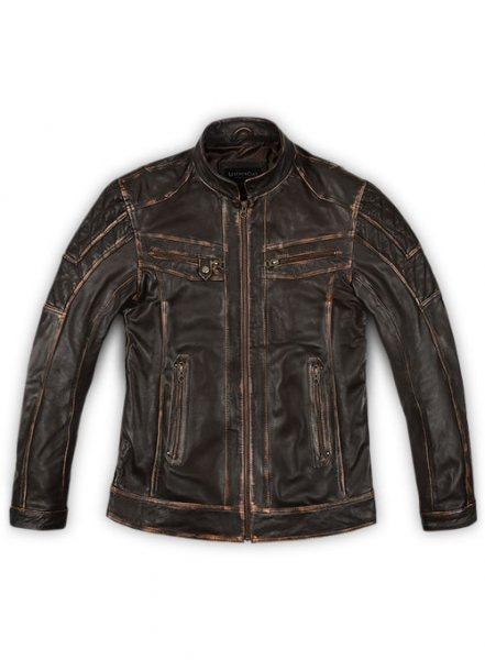(image for) Retro Leather Jacket with Hoodie