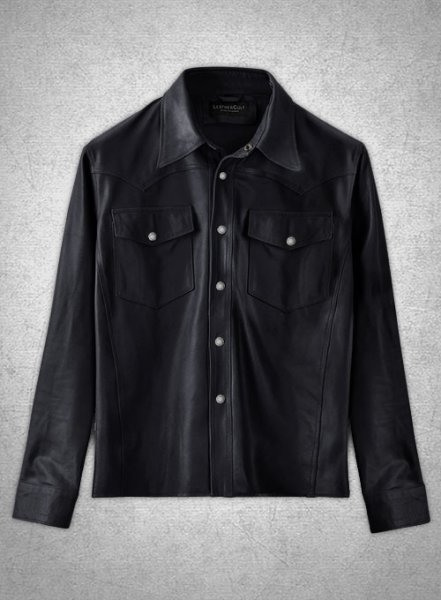 Light Weight Unlined Deep Blue Leather Shirt