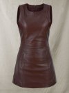 (image for) Soft Maroon Wax Miller Leather Dress - # 765