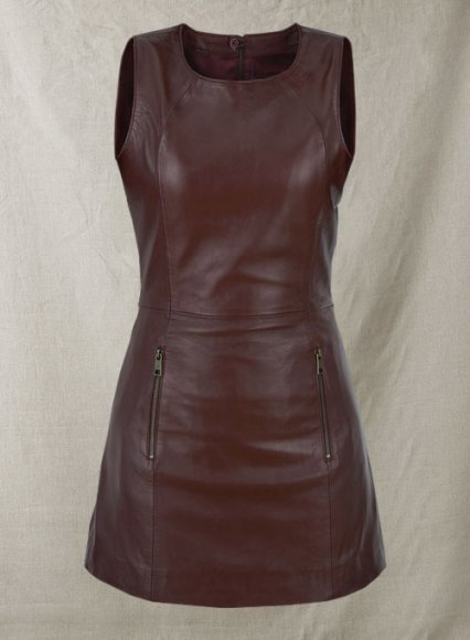 (image for) Soft Maroon Wax Miller Leather Dress - # 765