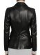 Black Stretch Leather Blazer