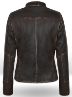(image for) Rubbed Dark Brown Washed Alicia 88 Minutes Leather Jacket