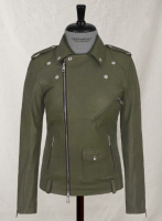 (image for) Basicallo Green Rihanna Leather Jacket #1