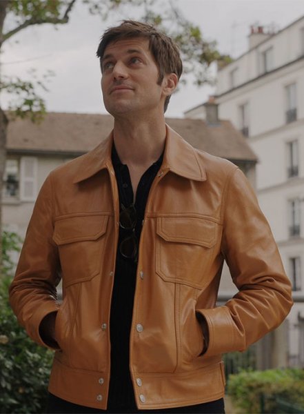 Lucas Bravo Emily In Paris Leather Jacket