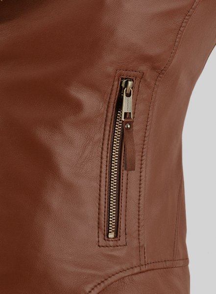 (image for) Tan Brown Jennifer Aniston Leather Jacket