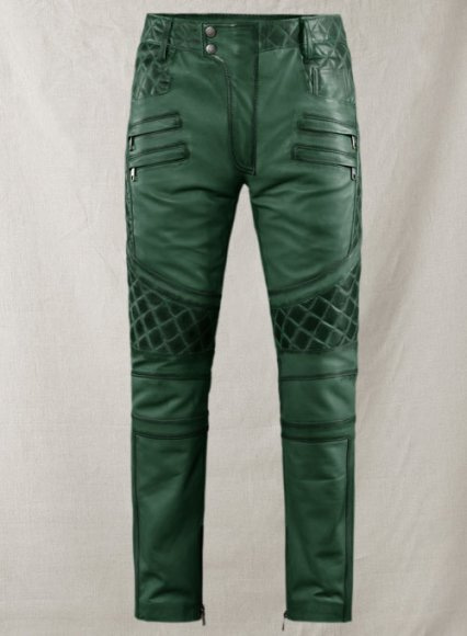 Men's Real Leather Cargo Pants Bikers Pants Multiple Cargo Pockets Leather  Pants