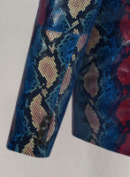 (image for) Bold Blue Python Catwalk Leather Blazer # 2