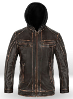 (image for) Retro Leather Jacket with Hoodie