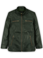 (image for) Soft Deep Olive Leather Jacket # 653