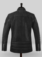 (image for) Distressed Black Scott Adkins Accident Man Leather Jacket